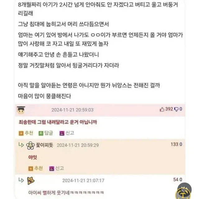 2시간 넘게 울던 8개월 아기를 재운 엄마.jpg_1.webp