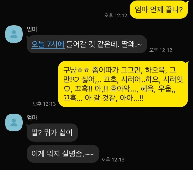 카톡 더티토크 엄마한테 잘못보낸 딸_1.webp