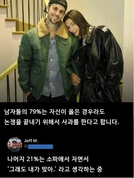 남자들의 79%는 자기가 옳은 경우라도 사과를 한다고 합니다._1.webp
