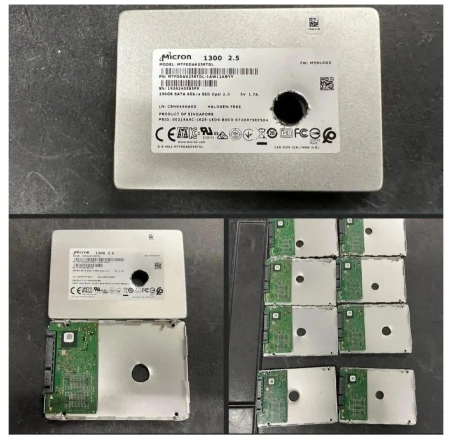 기밀유출방지위해 꼼꼼하게 드릴질해 SSD폐기함_1.webp