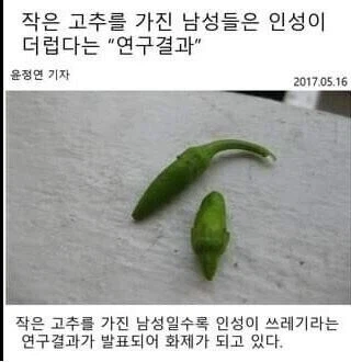 작은 꽈츄를 가진 남성들은 인성이 더럽다는