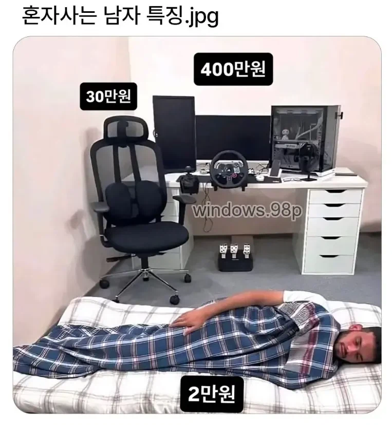 남자 혼자 사는 방 특징_1.webp