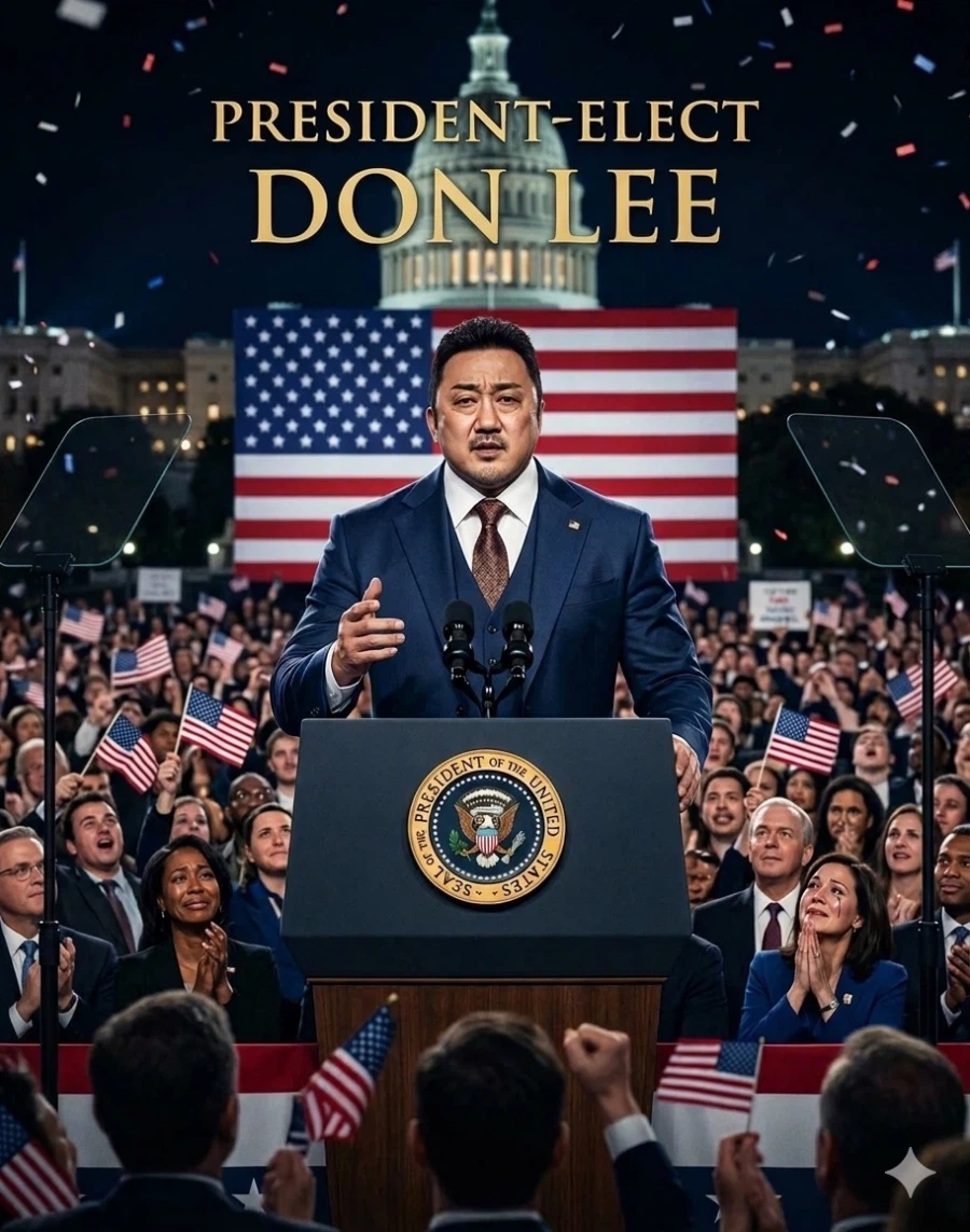 미국 대통령 당선이 된 마동석.jpg_1.webp