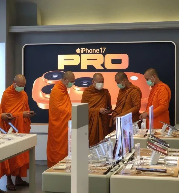 법복과 깔맞춤하려고 폰을 산 스님_1.webp