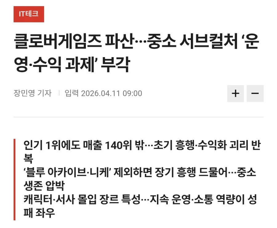 슬슬 이슈화되고 있는 중소 서브컬처게임개발사 수익 문제_1.webp