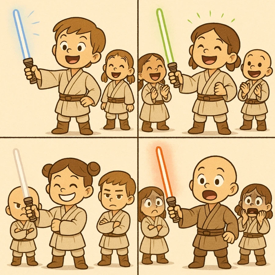 어린 제다이들이 첫 라이트세이버를 만들었다_1.webp