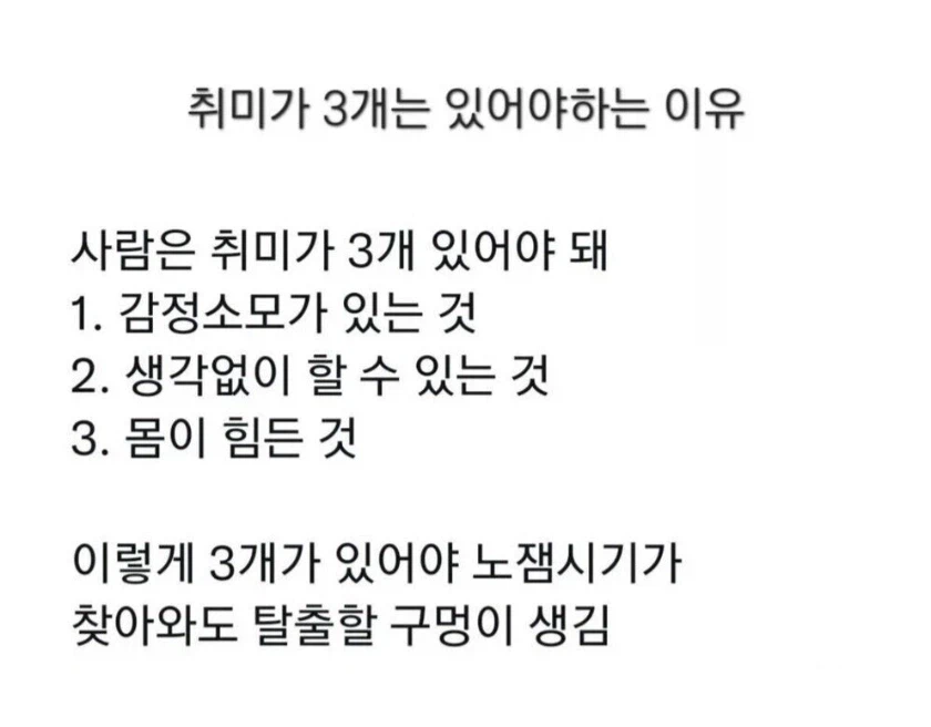 사람이 취미 3개는 있어야 하는 이유_1.webp