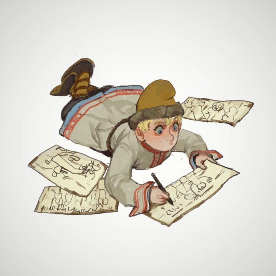 낙서하는 고대 러시아 소년_1.webp