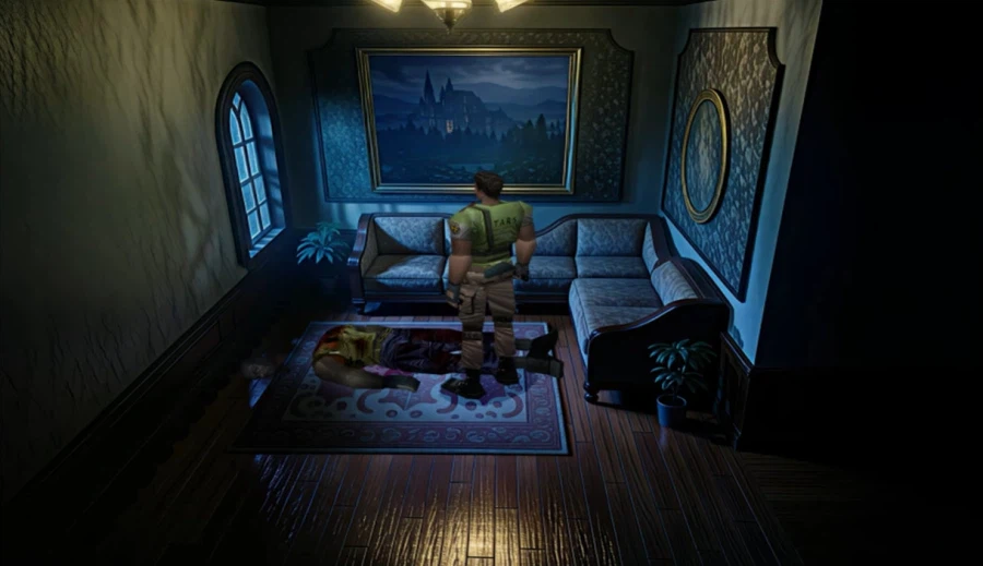 스팀판 출시 후 AI 딸깍 리마스터 모드를 적용한 구 바이오 하자드 1_10.webp