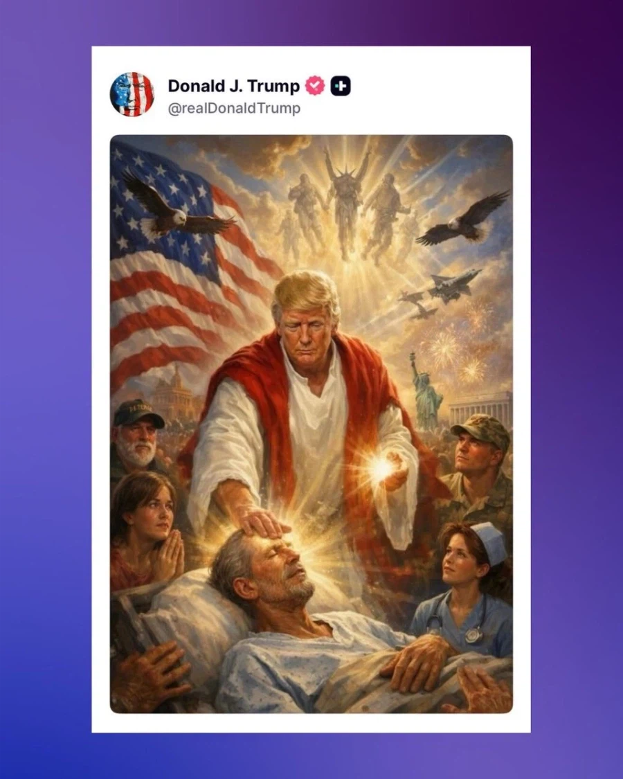 트럼프 예수짤의 가장 웃긴점은_1.webp