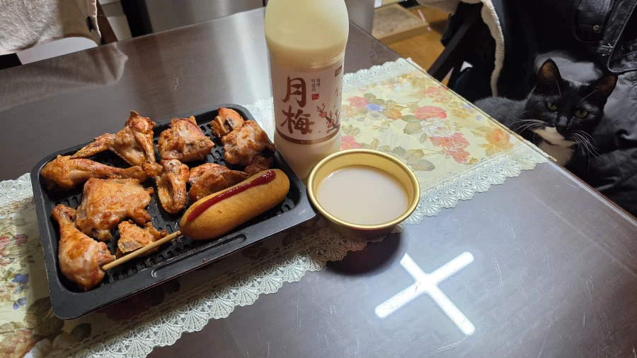 퇴근후 야옹이랑 소소하게 한잔함ㅎㅎ_1.webp