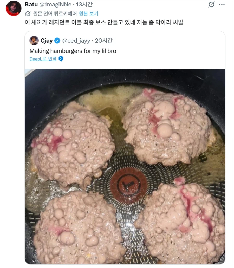 햄버거 요리를 참을 수 없던 튀르키예인.twitter_1.webp