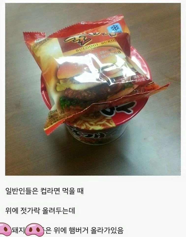 일반인과 돼지들이 컵라면 먹을 때 차이_1.webp