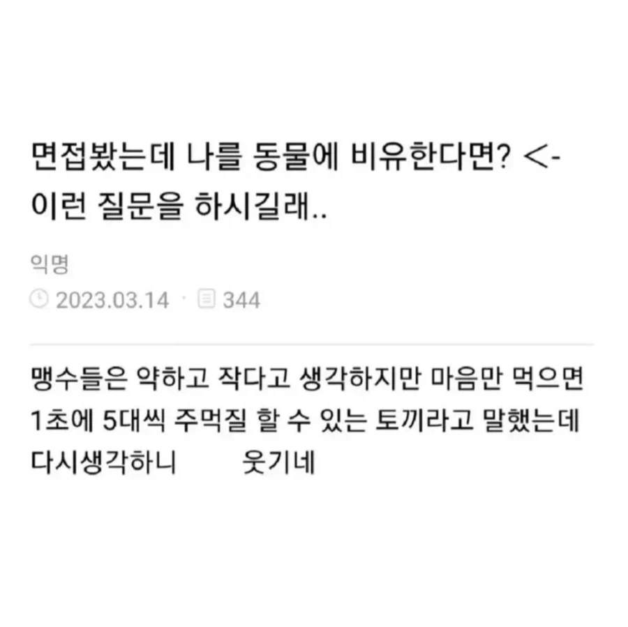 면접봤는데 나를 동물에 비유한다면?_1.webp