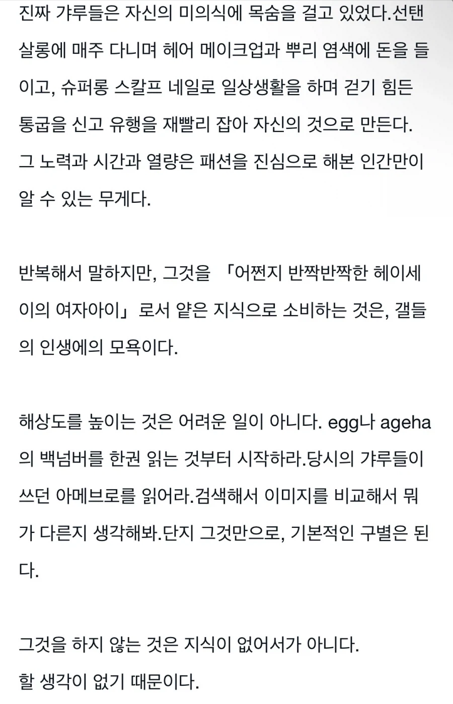 진짜 갸루가 오타쿠팬덤에서 캐릭터화 된 갸루에 대해 날린 일침글_1.webp