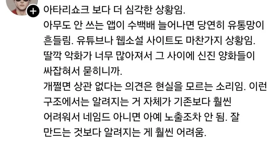 대충 AI때문에 앱스토어가 망해간다는 글_2.webp