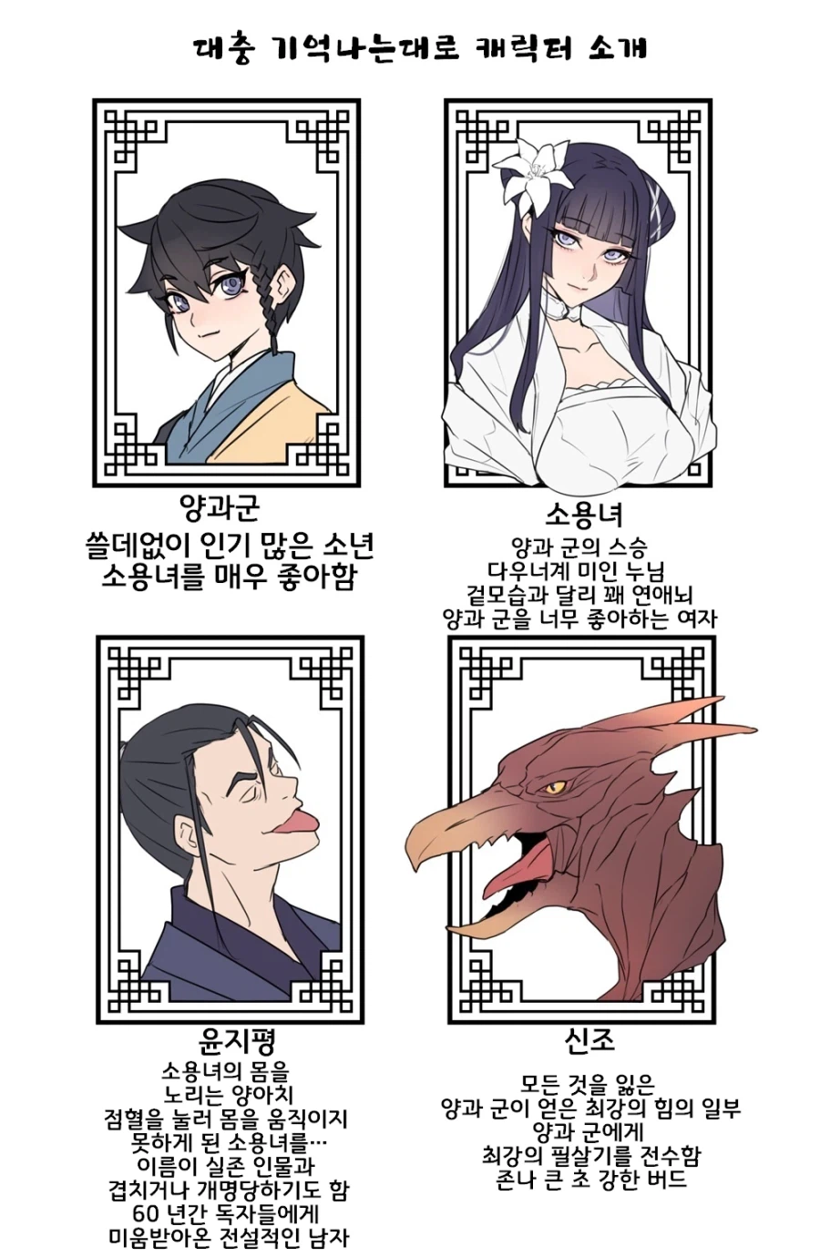 그 시절 무협지 등장인물 소개_1.webp