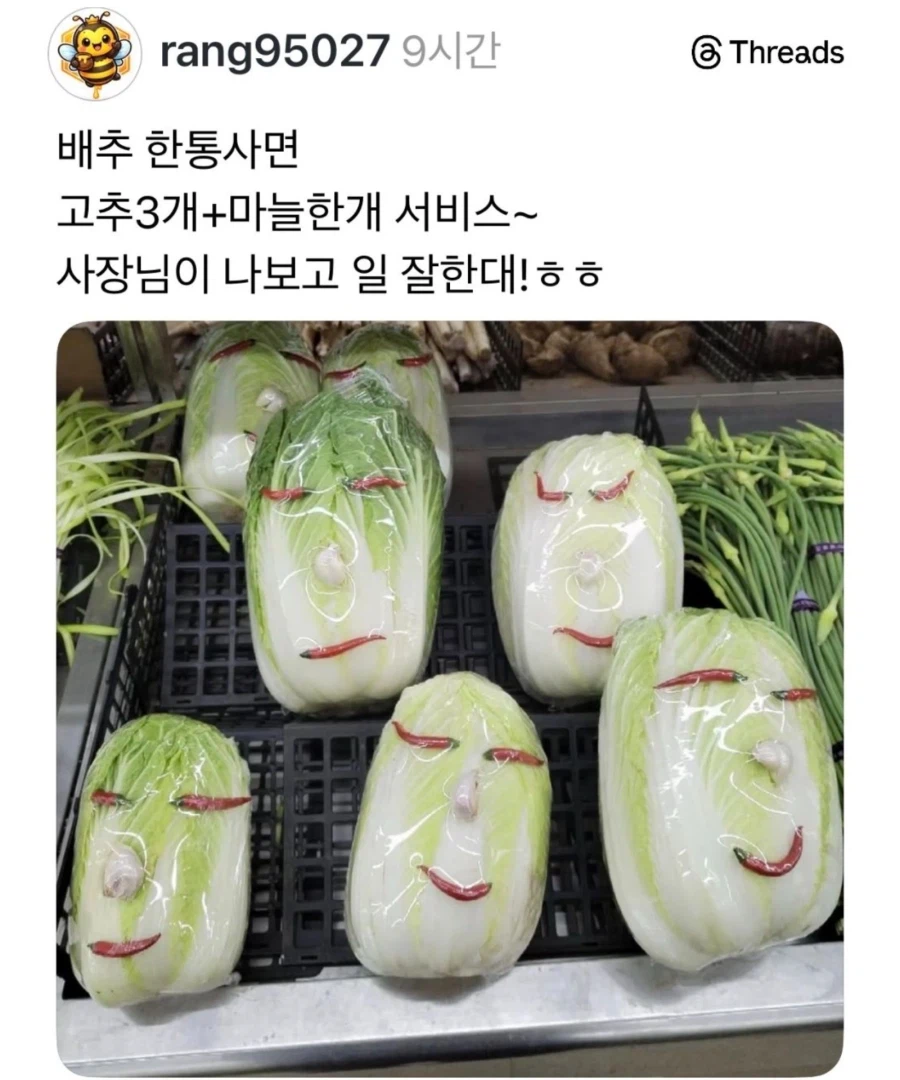 배추 한통 사면 고추 3개랑 마늘 한개가 서비스_1.webp
