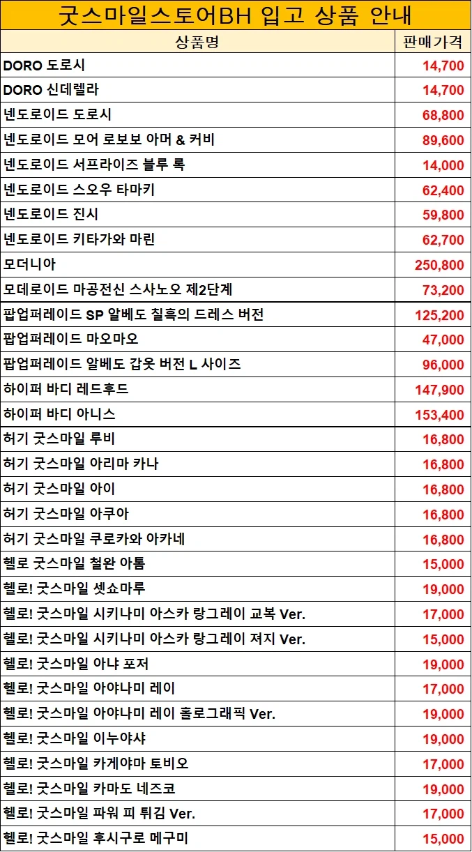 타카라토미, 굿스마일. 한국 아이파크몰 용산. 3월 7일 입고 상품 안내_2.webp