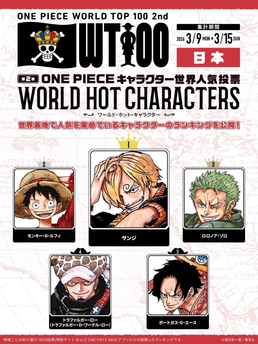 원피스) 3월 2주차 전세계 인기투표 지역별 TOP 5 공개_1.webp