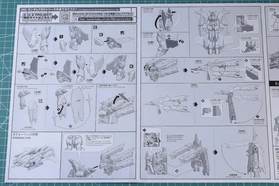 MG F90 ⅢY 클러스터 건담용 미션 팩 X 타입 박스 / 런너 / 조립 설명서_9.webp