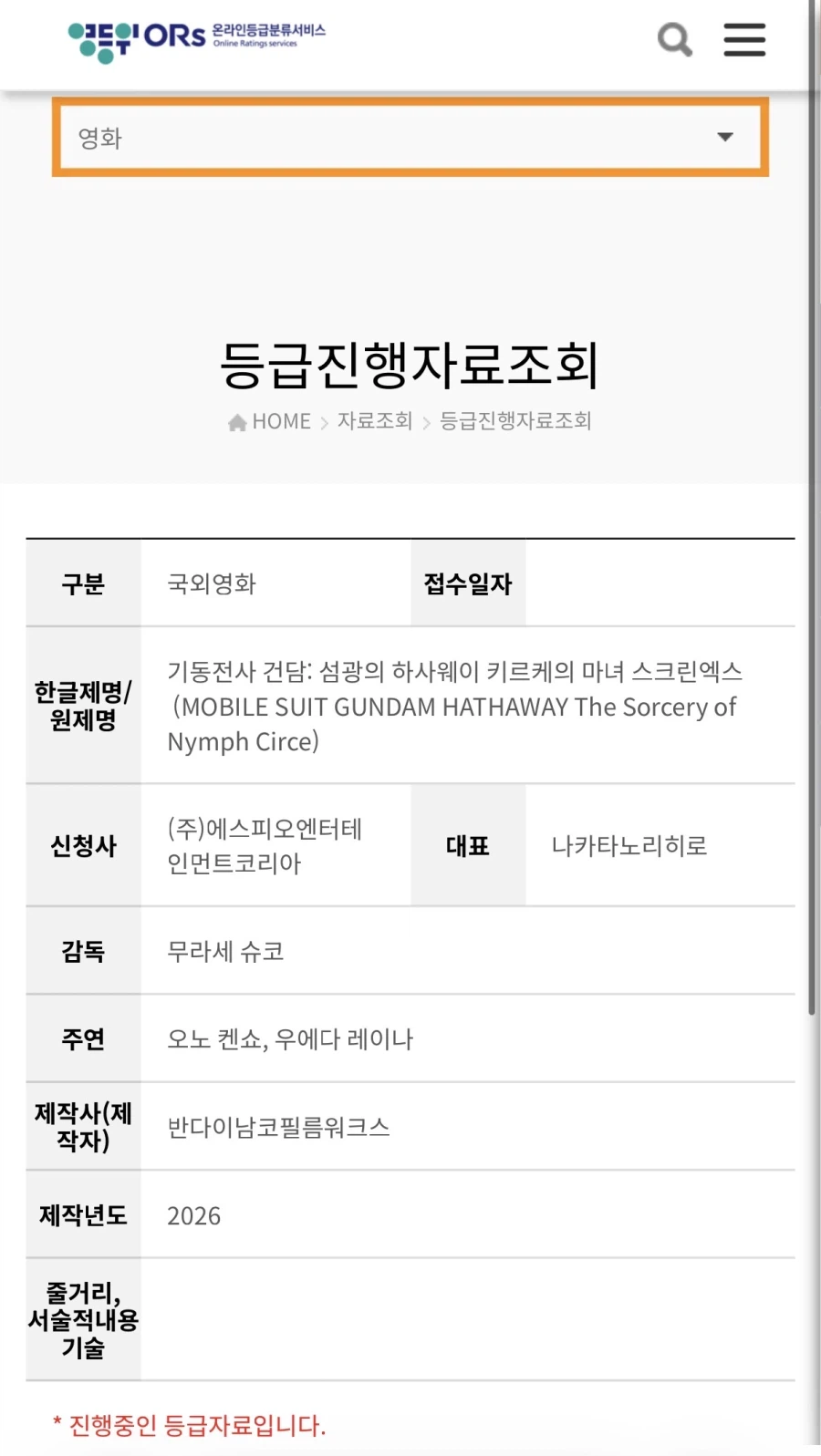 건담 섬광의 하사웨이, 키르케의 마녀 스크린엑스 심의중_1.webp