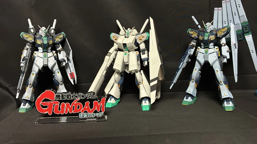 HGUC 1/144 양산형 뉴 건담 소체 + 메탈 로봇혼 나열 사진_2.webp