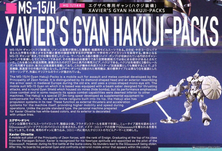 エグザベ専用ギャン(ハクジ装備) (HG) (ガンプラ) 解説1 モーダル