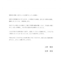 오노 켄쇼, 하나자와 카나 이혼