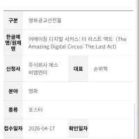 [어메이징 디지털 서커스: 더 라스트 액트] 심의 접수