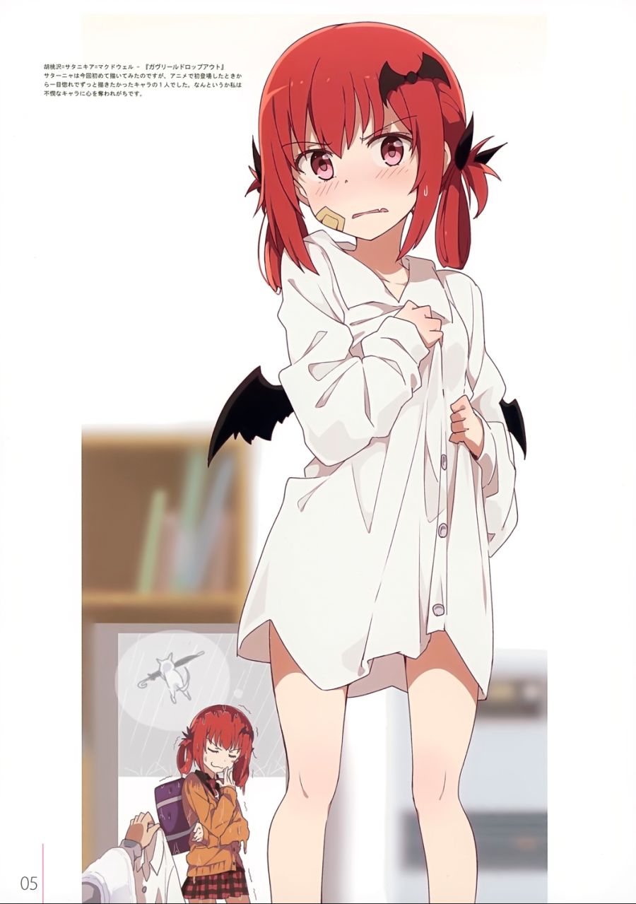 yande.re 427368 sample bandaid dress_shirt gabriel_dropout kurumizawa_satanichia_mcdowell milky_been! ogipote seifuku sweater wet wings.jpg