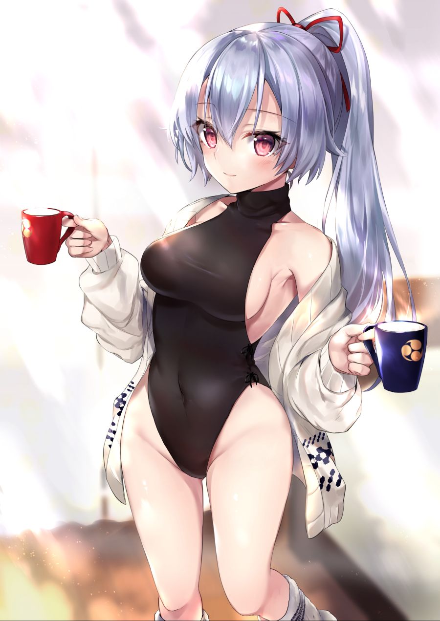yande.re 588581 fate_grand_order hane_yuki leotard no_bra sweater tomoe_gozen_(fate_grand_order).jpg