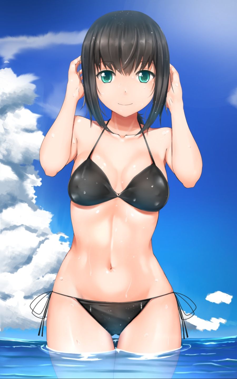 yande.re 349718 sample bikini chiyo_goya cleavage erect_nipples fubuki_(kancolle) kantai_collection swimsuits wet.jpg