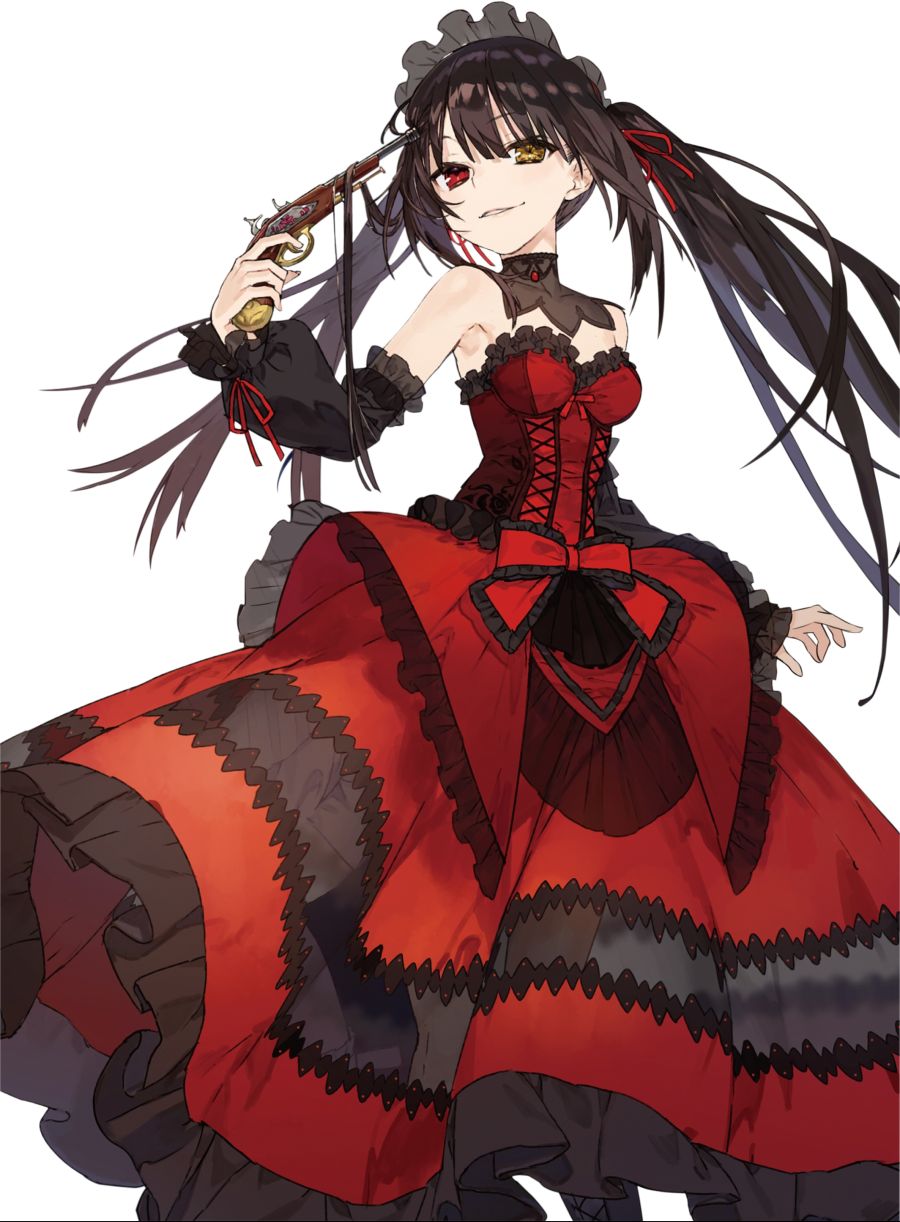 yande.re 410860 date_a_live date_a_live_fragment_date_a_bullet dress gothic_lolita gun heterochromia lolita_fashion noco tokisaki_kurumi.jpg