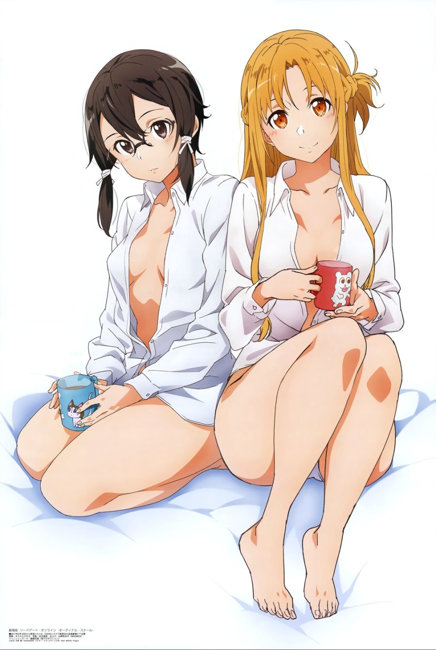 yande.re 374018 sample asada_shino ass asuna_(sword_art_online) cleavage dress_shirt feet megane miura_takehiro no_bra open_shirt pantsu sword_art_online.jpg