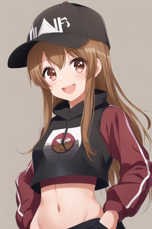 01730-3172630455-(kyoko style), masterpiece, best quality ,1girl ,brown hair, hat, long hair, brown eyes, solo, open mouth, smile,baseball cap, b.png