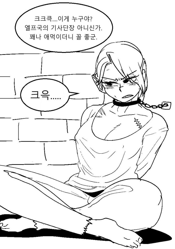 오크에게 붙잡힌 엘프 여기사 만화_1.jpg