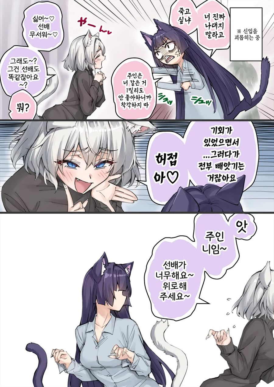 기싸움하는 얀데레 퍼리 고양이들 만화_5.webp