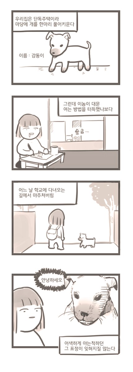 대문 여는 방법을 터득한 강아지.manga_1.png