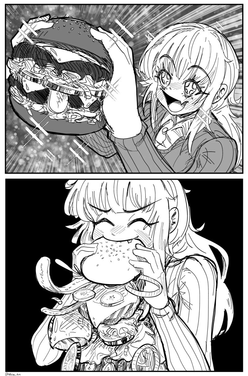 맛있는 햄버거 먹는 만화_1.jpg