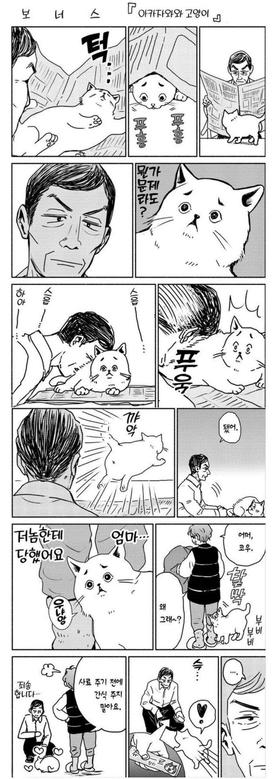 근엄한 경찰관 아버지가 고양이를 보고 했던 행동.manhwa_1.jpg