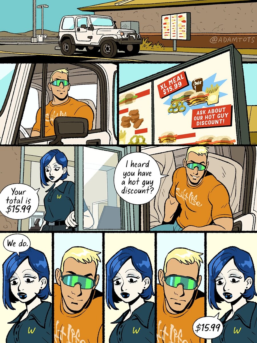 잘생긴 남자는 할인해주는 패스트푸드점 만화.comic_1.jpg