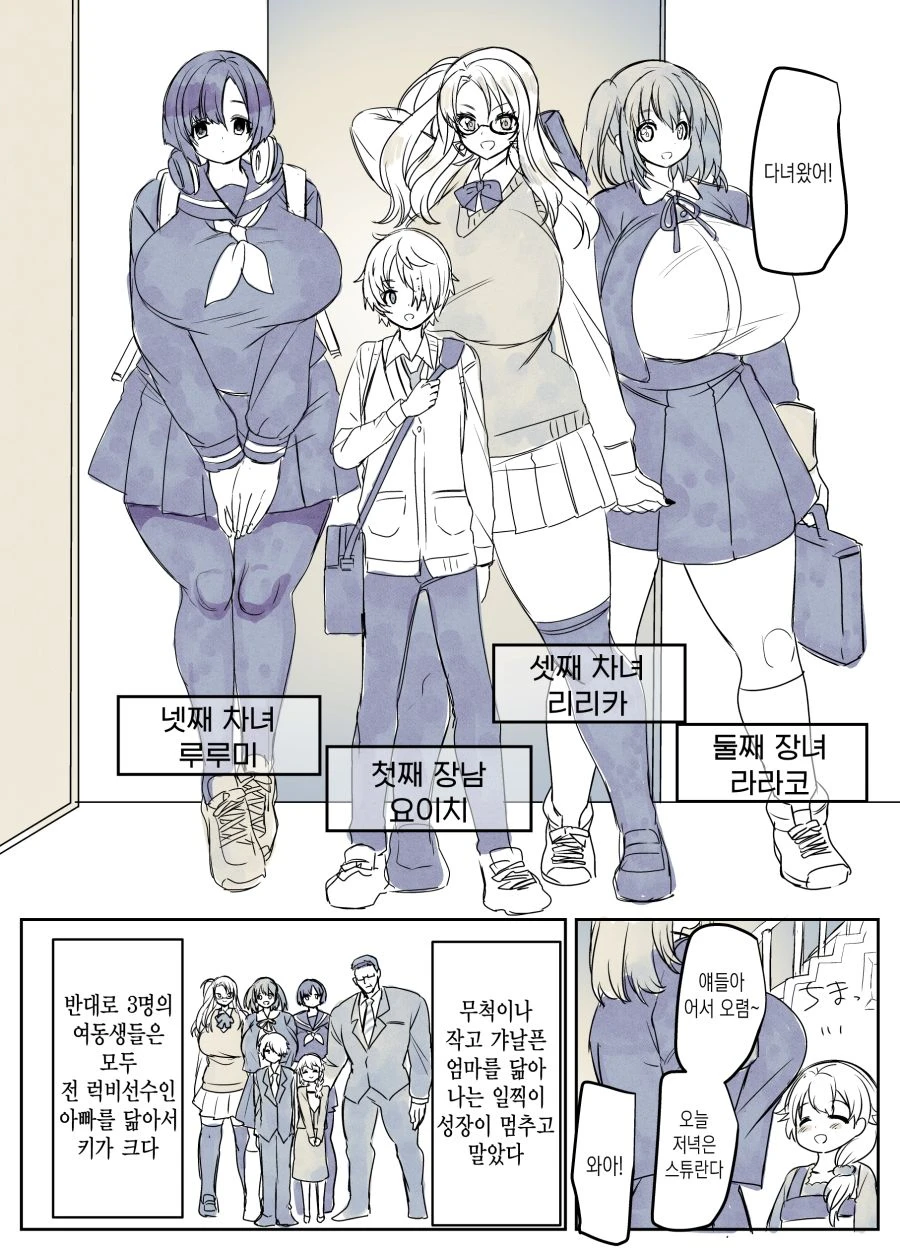 엄마 닮은 장남과 아빠 닮은 딸들.manhwa_1.webp