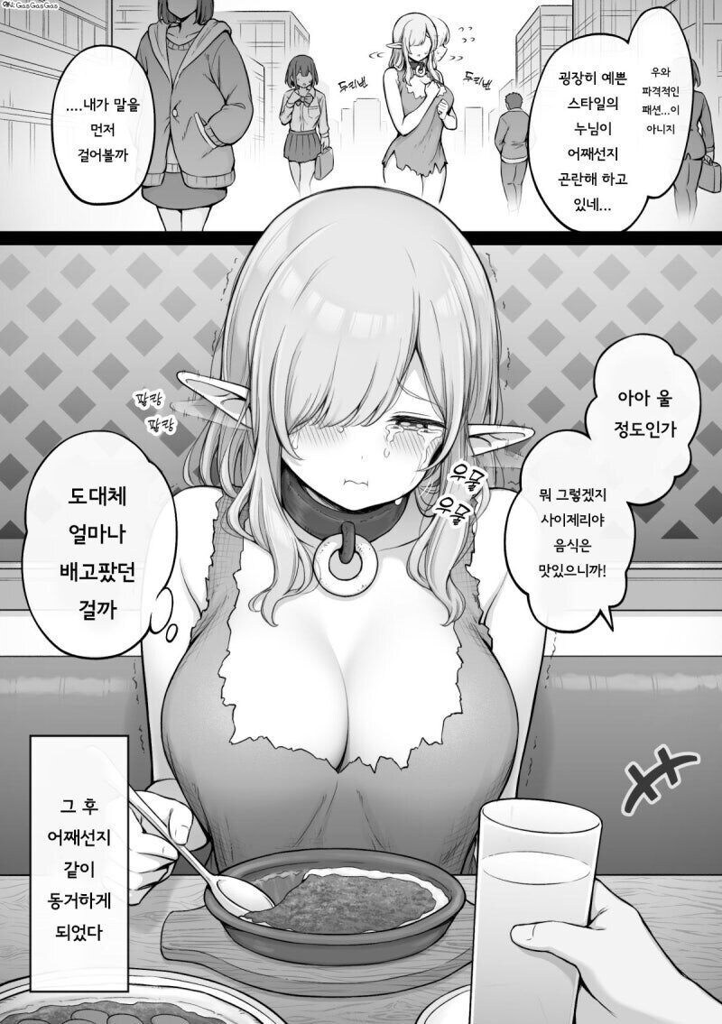 패밀리 레스토랑에서 울먹이는 이세계 엘프 만화_1.jpg