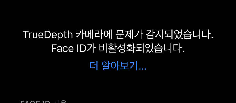 아이폰 얼굴 인식기능이 망가져버린거 같음_2.jpg