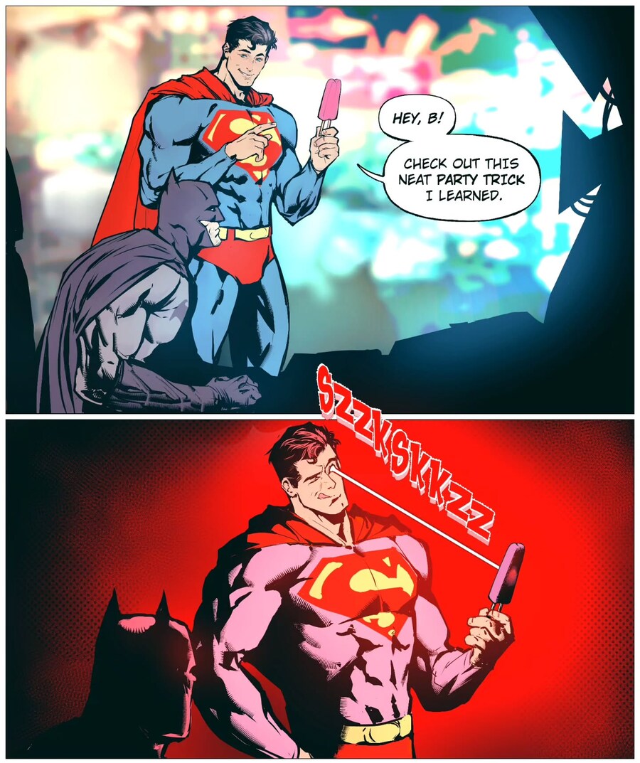 슈퍼맨이 배트맨 아이스크림 먹는거 보고 흥분하는.comic_1.jpg