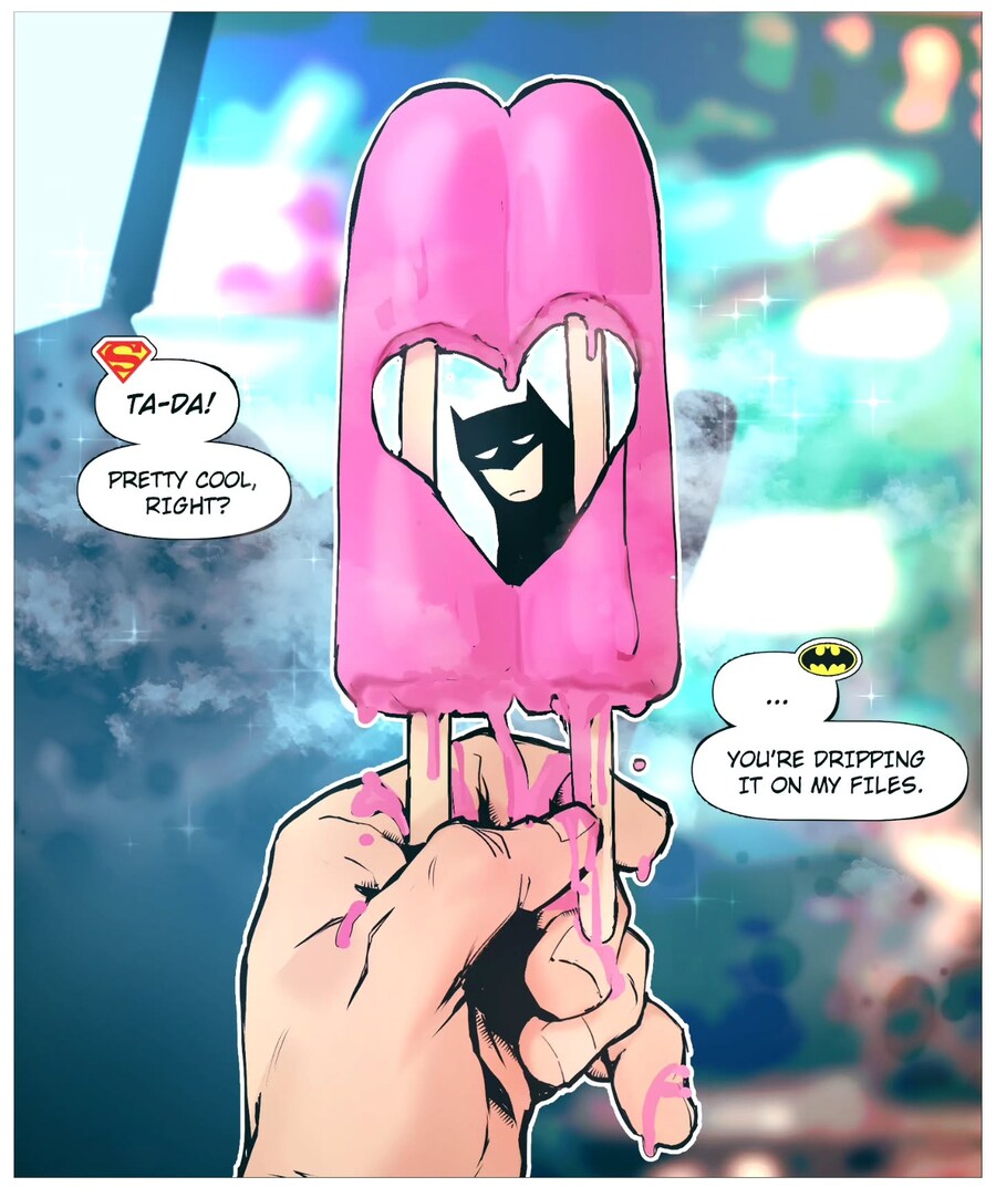 슈퍼맨이 배트맨 아이스크림 먹는거 보고 흥분하는.comic_2.jpg
