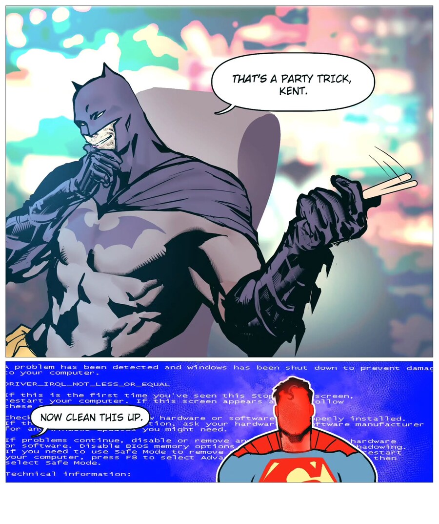 슈퍼맨이 배트맨 아이스크림 먹는거 보고 흥분하는.comic_6.jpg