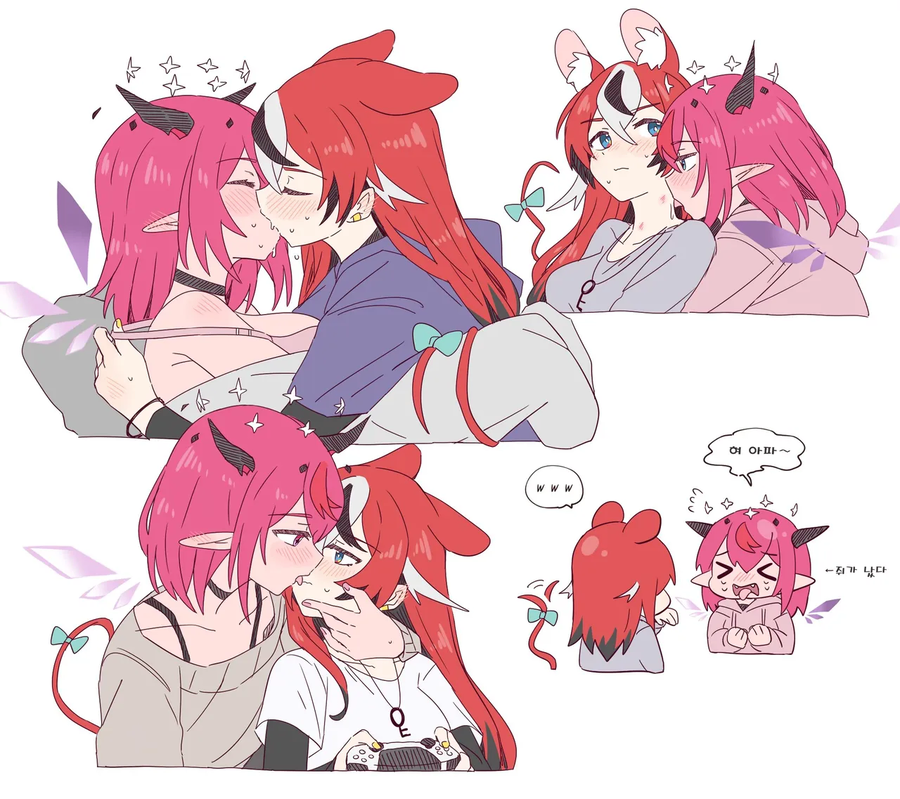 버튜버)아이리스 입안에 자신을 심어주는 땃쥐.comic_1.webp