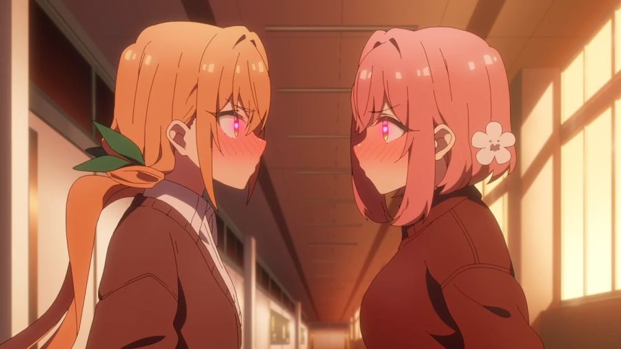 [100명의그녀]여자 둘이 키스하는것을 보고 흐믓해하는 렌타로_1.png